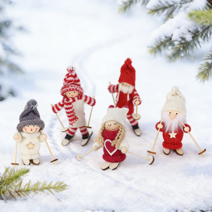 Decorative Santa Claus figure in ski style