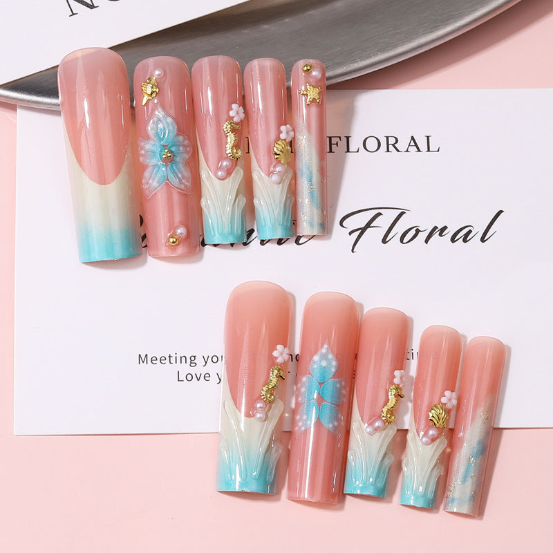 Floral Decorative Press-On Nail Set Stornfield