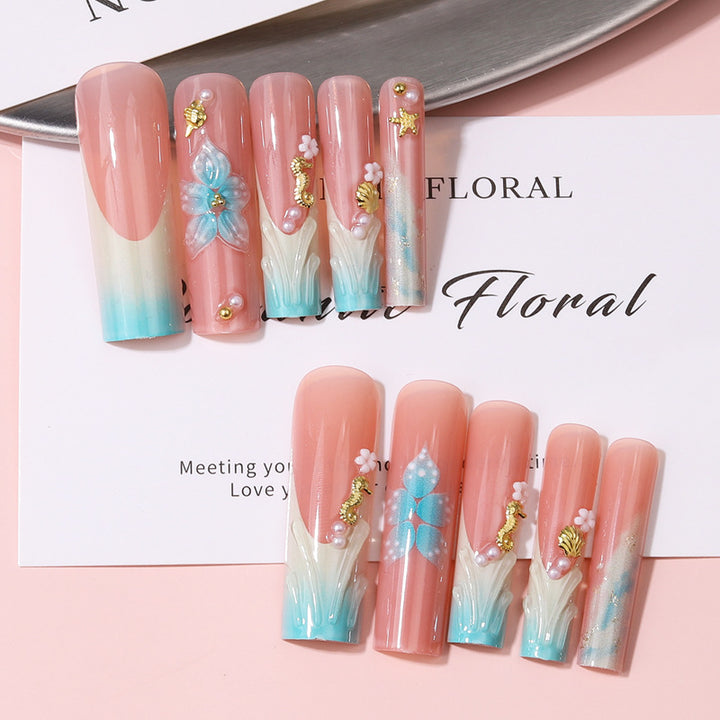 Floral Decorative Press-On Nail Set Stornfield