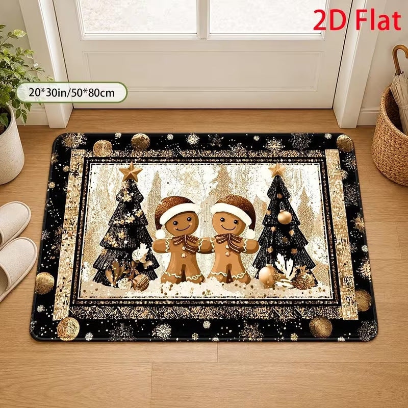 Festive Santa-Themed Entrance Mat