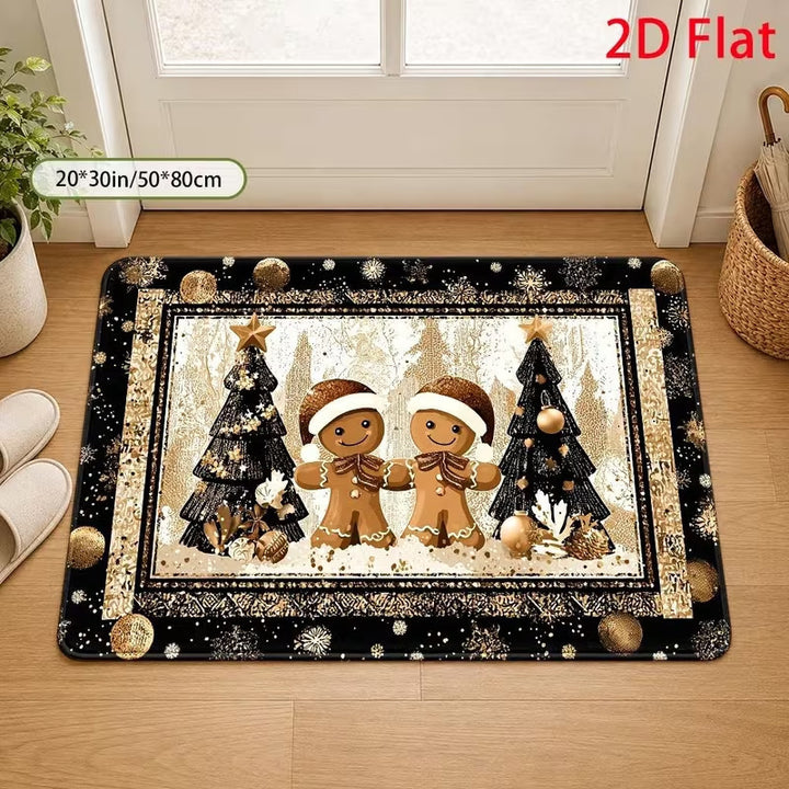 Festive Santa-Themed Entrance Mat
