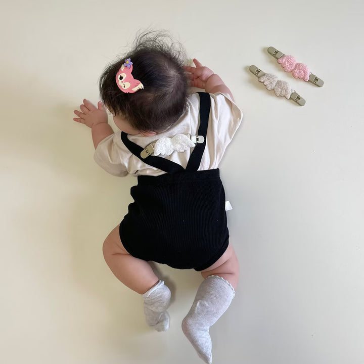 Pacifier and Toy Safety Clip with Plush Bear and Quick-Release Buckles