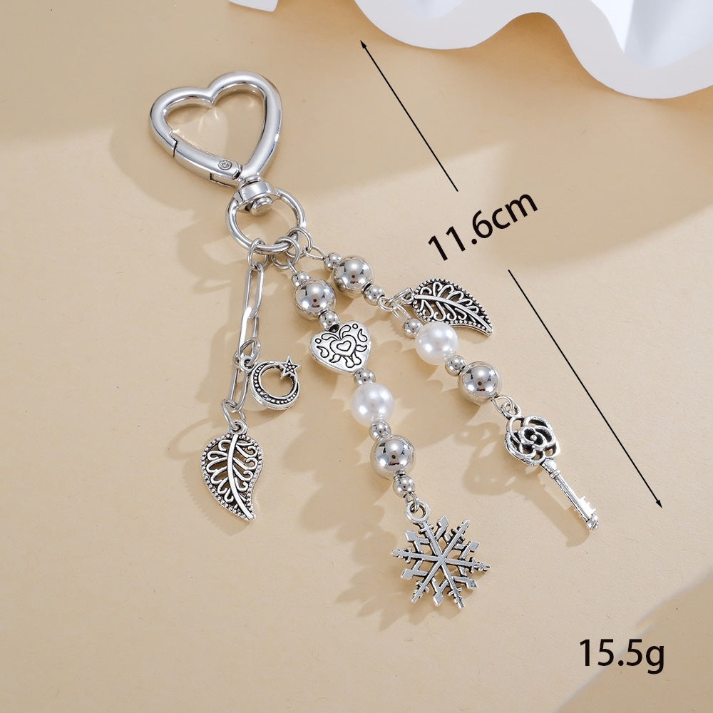 Keychain with Sparkling Stars and Bow Design Stornfield