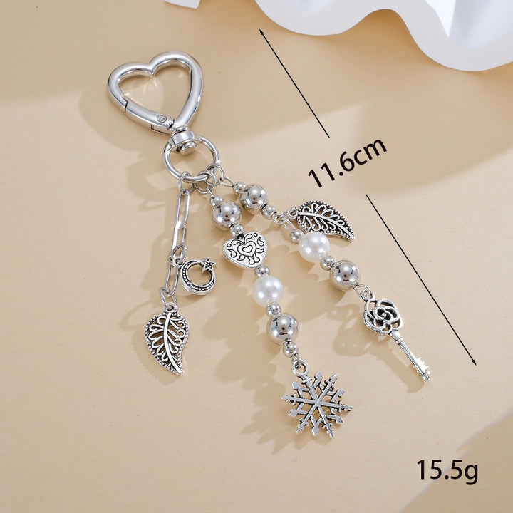 Keychain with Sparkling Stars and Bow Design Stornfield