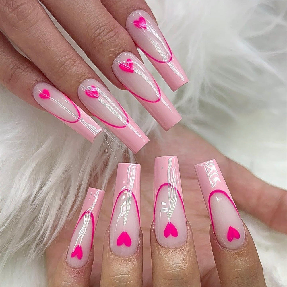 Artificial nails with romantic heart design Stornfield