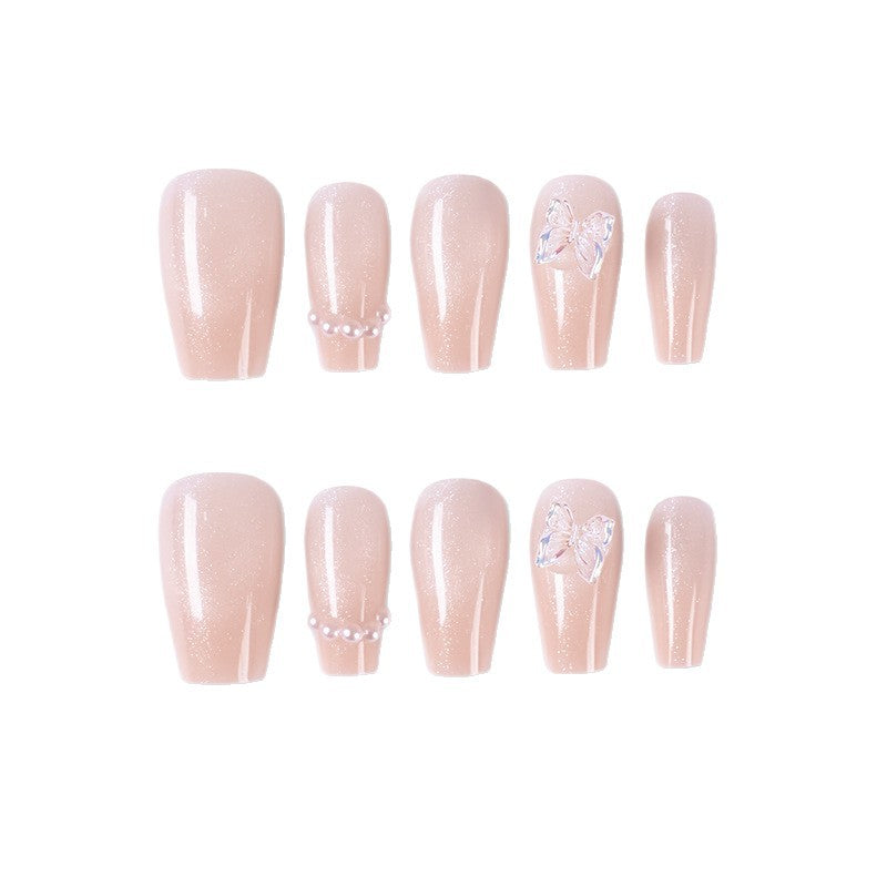 Artistic Character-Embossed Press-On Nail Set Stornfield