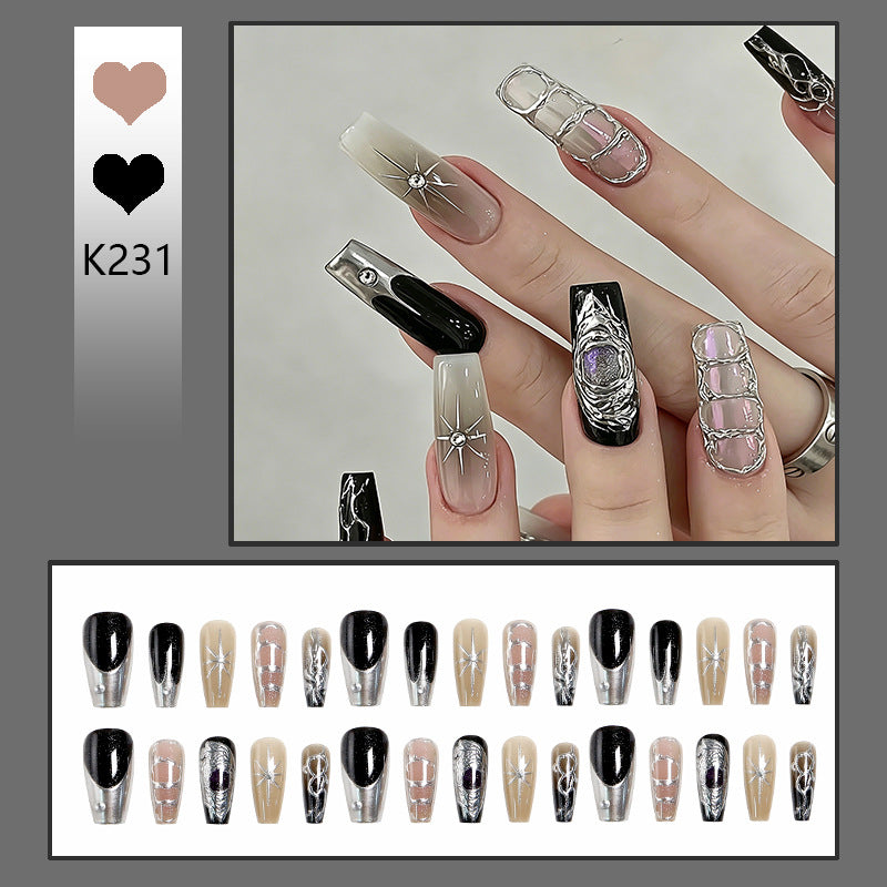 Artificial nail set with elegant glitter and design accents Stornfield