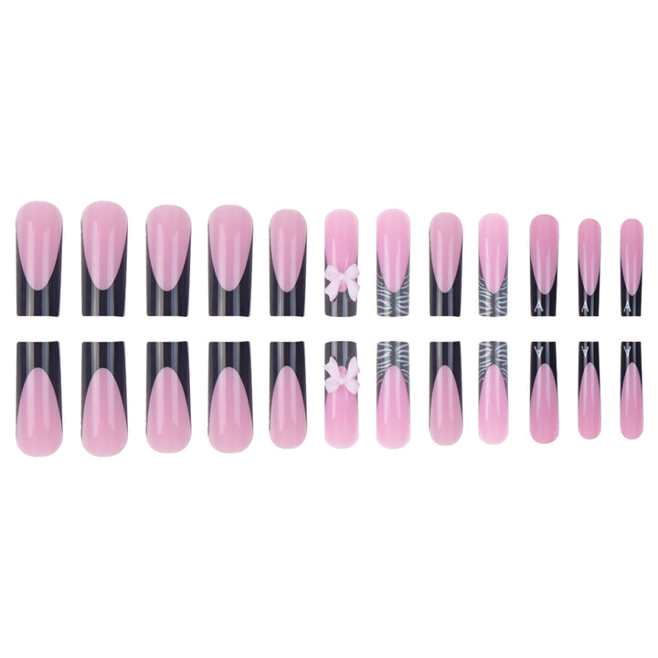 Stylish Artistic Press-On Nails with 3D Bow Design Stornfield