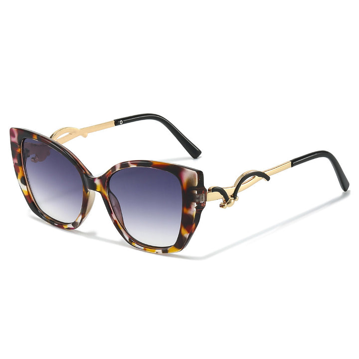 Oversized Geometric Cat-Eye Sunglasses with Gold Accents Stornfield
