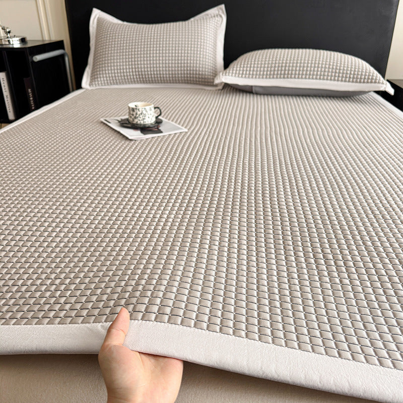 Waterproof mattress protector fitted sheet with breathable PU coating and extra deep pocket
