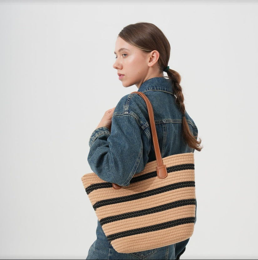Casual tote bag with stylish stripe pattern Stornfield