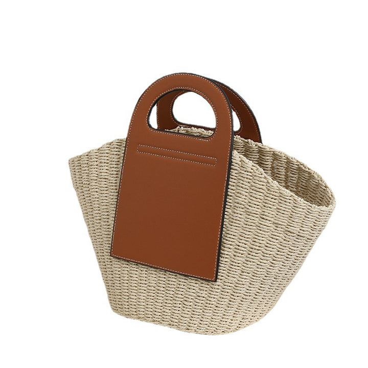 Fashionable basket bag with elegant leather accents Stornfield