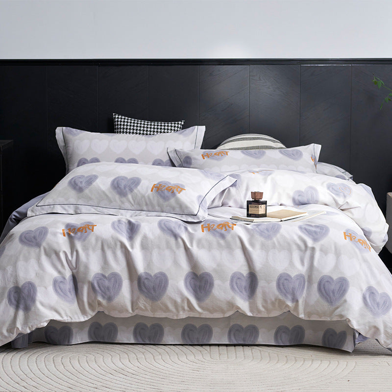 Luxury Cotton Sateen Geometric Duvet Cover Set with Pillowcases
