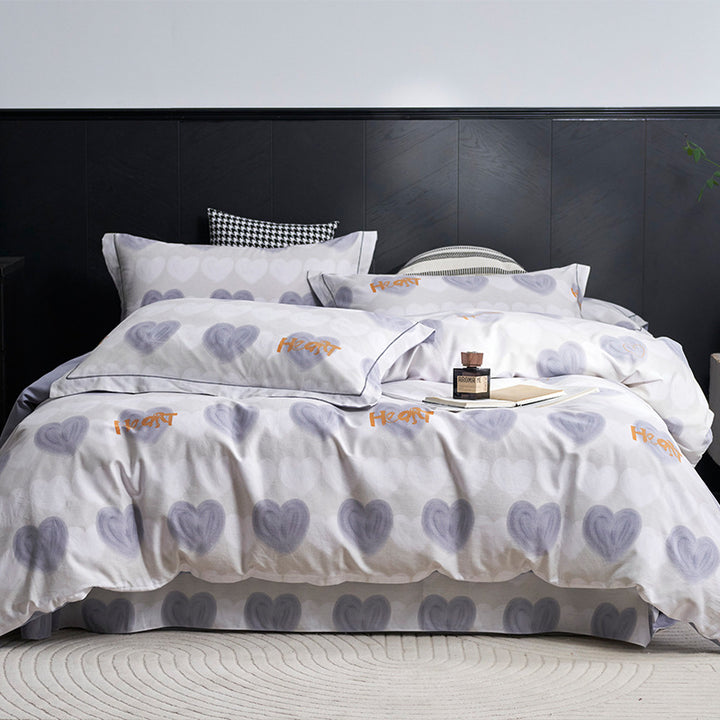 Luxury Cotton Sateen Geometric Duvet Cover Set with Pillowcases