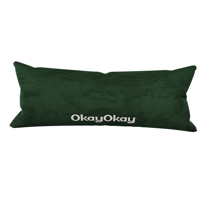 Rectangular Velvet Lumbar Pillow Cover with Hidden Zipper and Embroidered Slogan