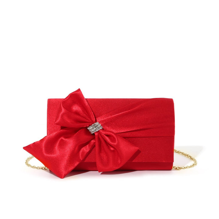 Luxe Satin Bow Clutch Bag