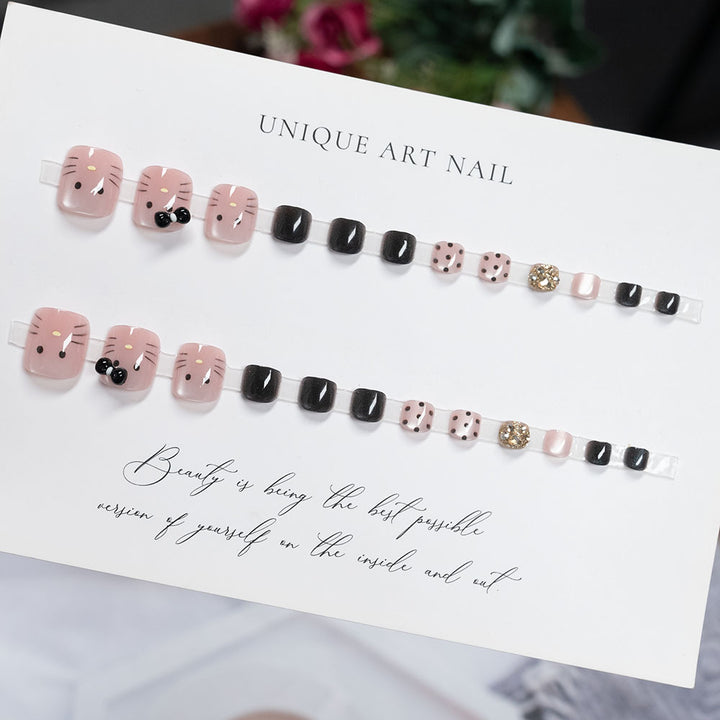 Playful Themed Pedicure Nail Art