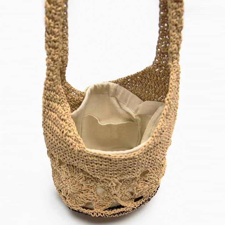 Crocheted Shoulder Bag with Floral Design Stornfield