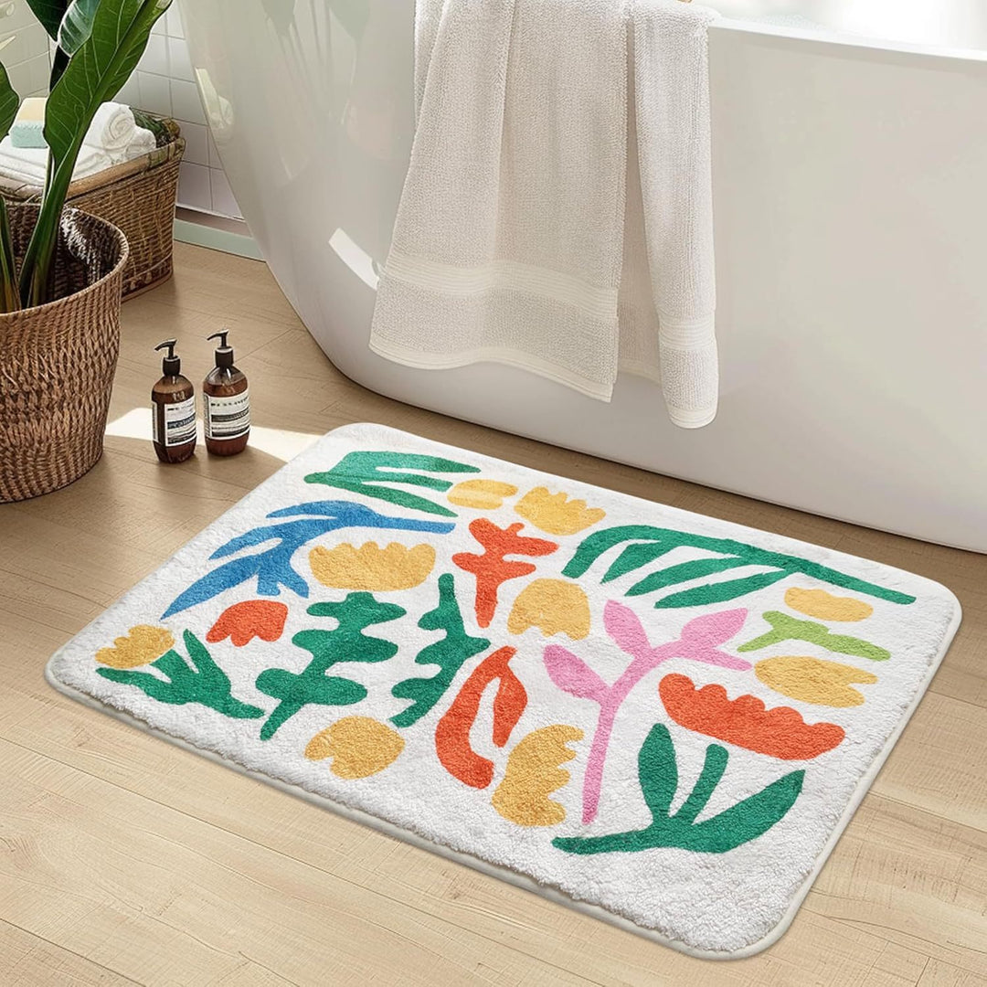 Luxurious Floral Design Bath Mat Stornfield