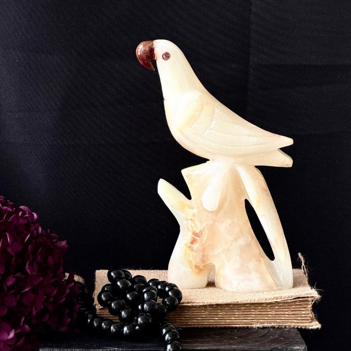 Handmade stone bird figurine