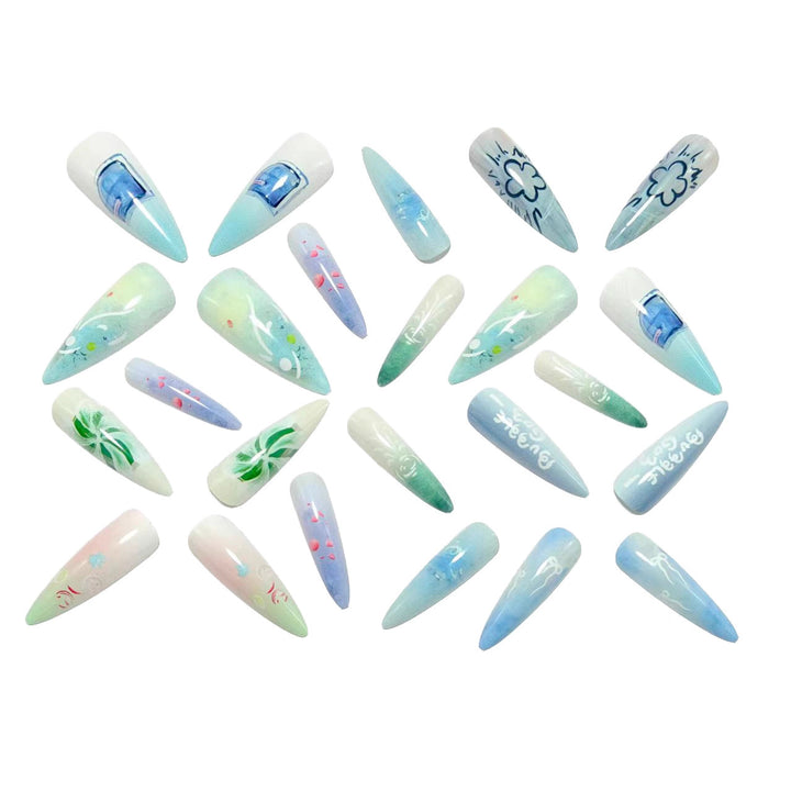 Acrylic Nail Set with Exclusive Drop Design Stornfield