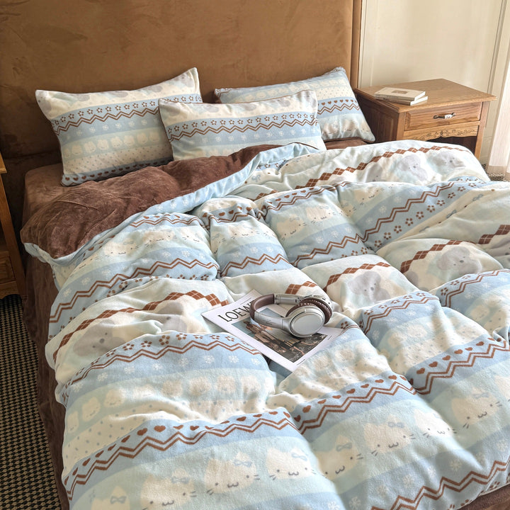 Cute Themed Flannel Bedding Set