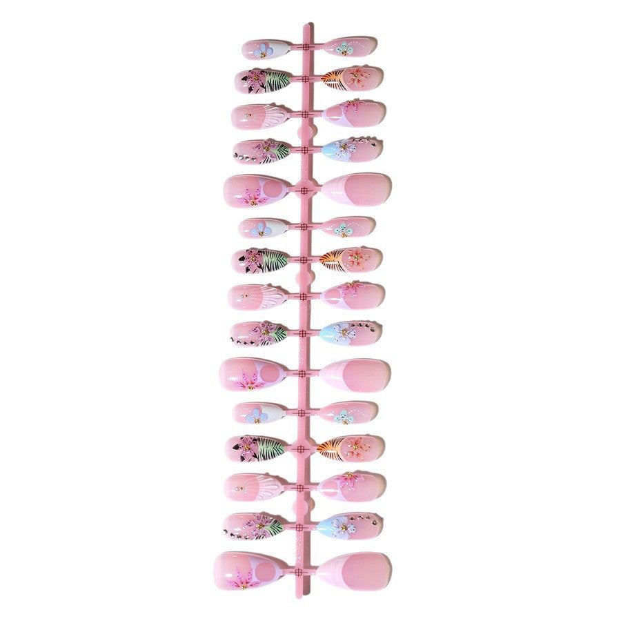Artistic Floral Press-On Nail Design Stornfield