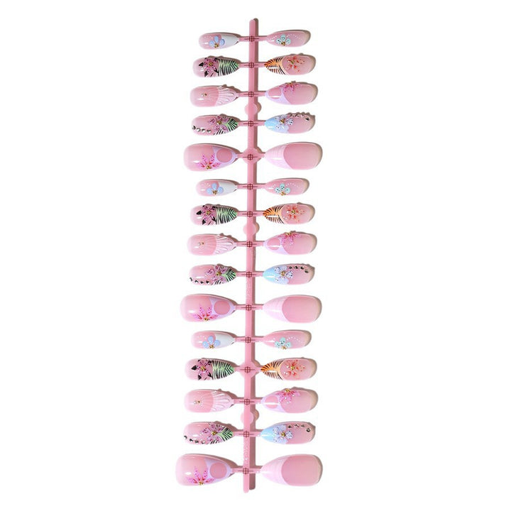 Artistic Floral Press-On Nail Design Stornfield