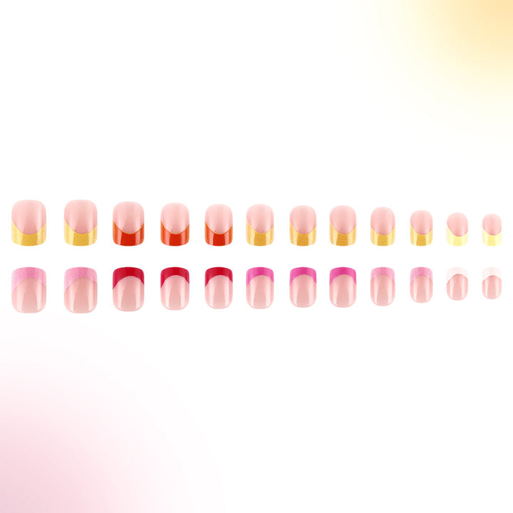 Colorful Ombre French Tip Press-On Nails Stornfield