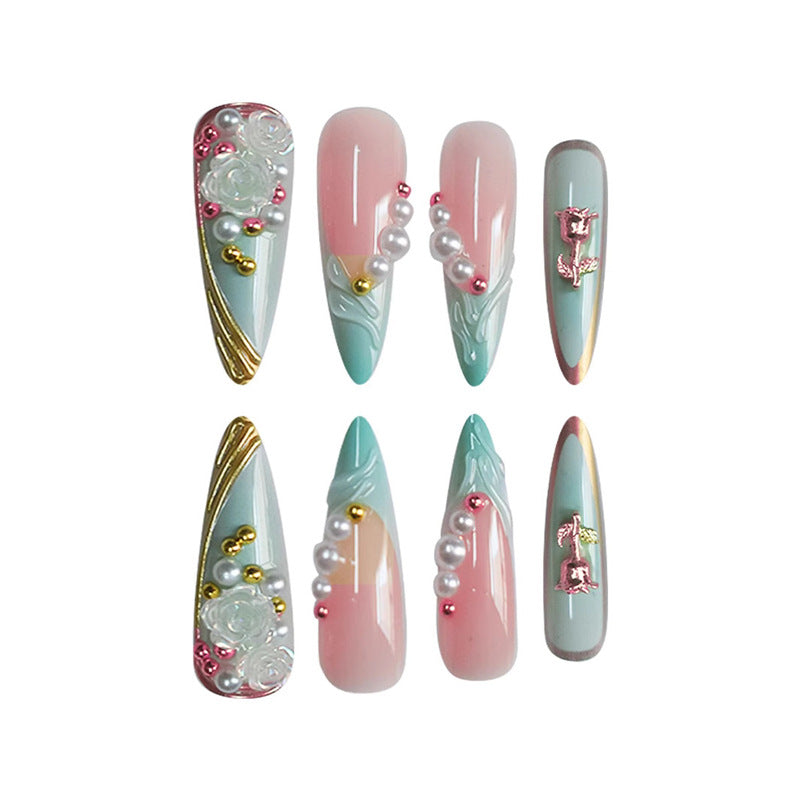 Decorative Long Stiletto Press-On Nail Art Stornfield