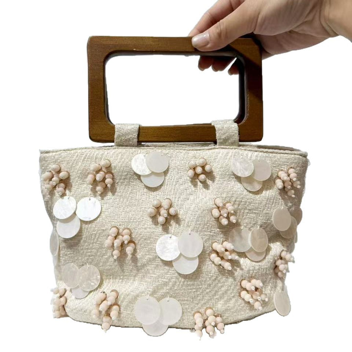 Decorative Shell-Embellished Handbag
