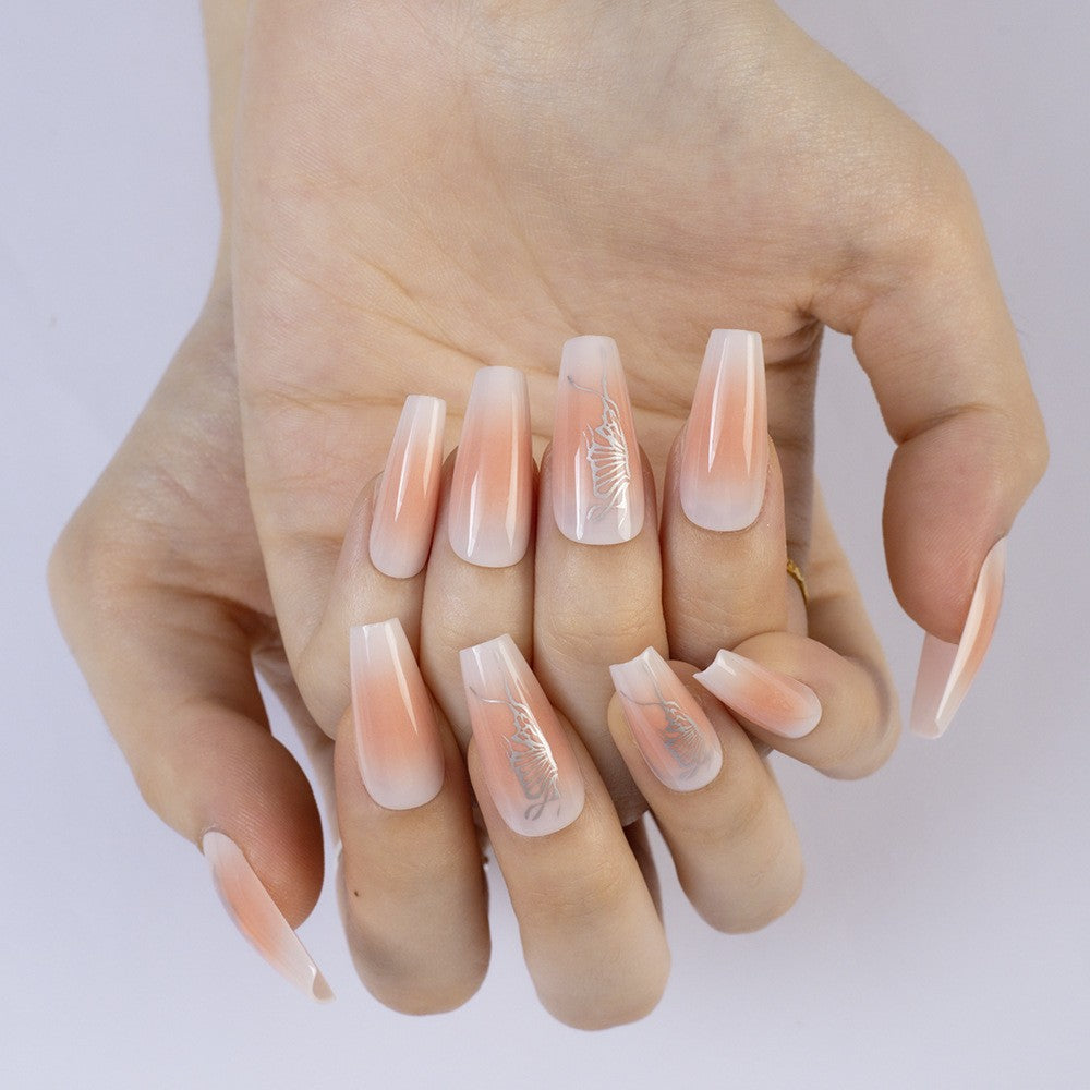 High-gloss artificial nails with rose effect Stornfield