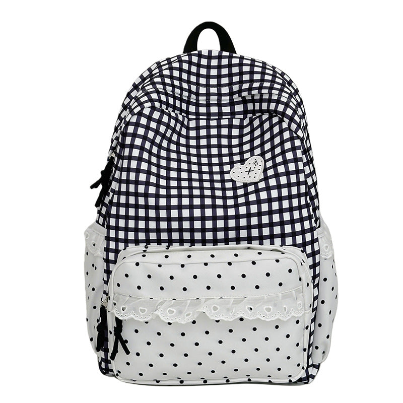 Whimsical Gingham Pattern Backpack Stornfield
