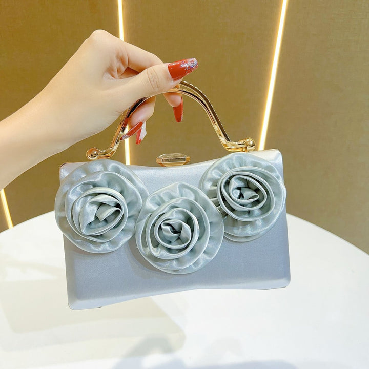 Decorative Floral-Embellished Evening Handbag