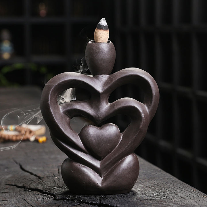 Artistic Heart-Shaped Incense Holder