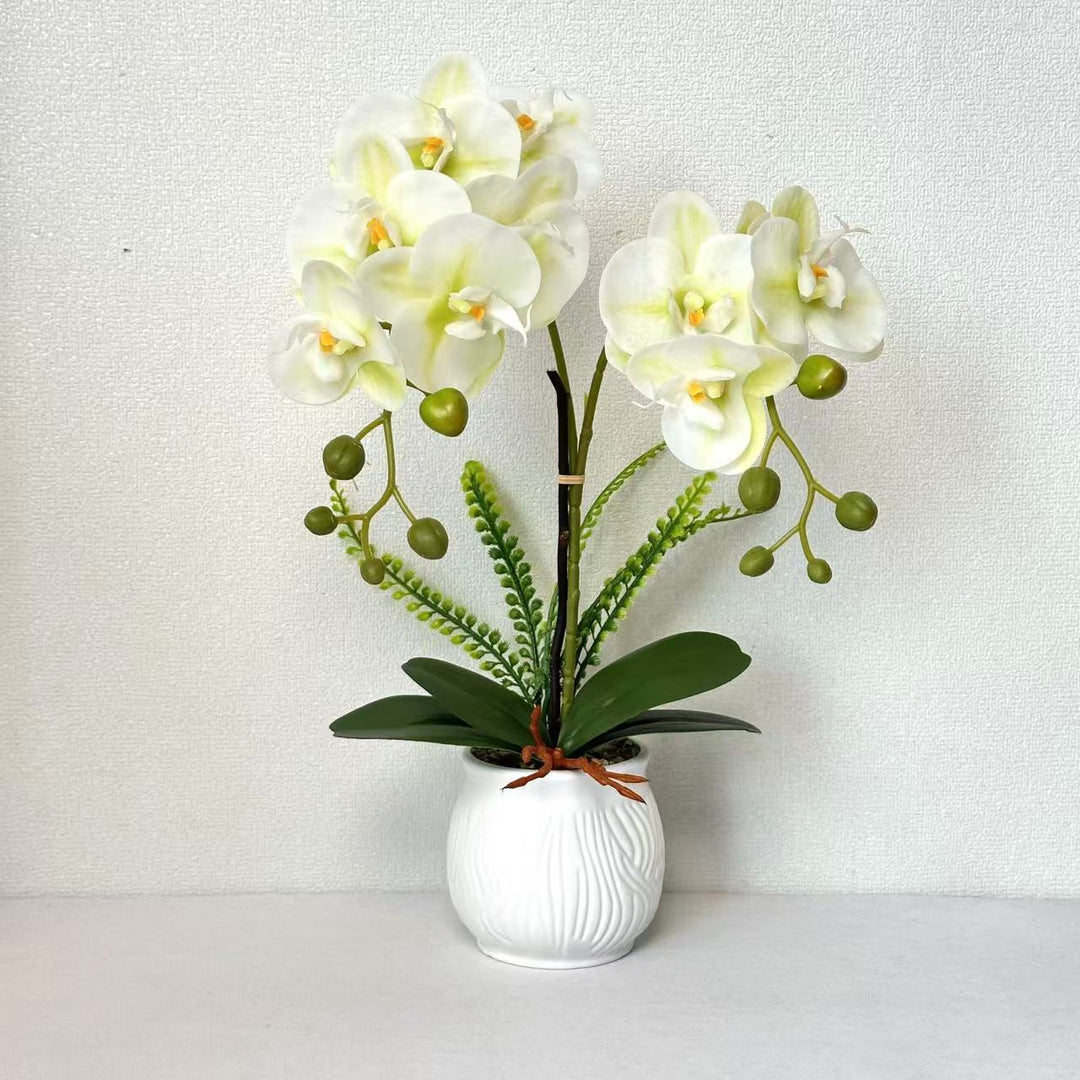 Elegant Artificial Orchid Plant Arrangement for Home Display