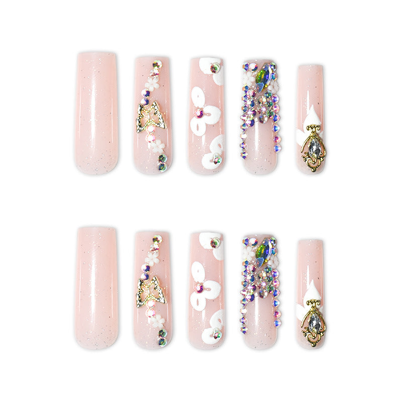 Floral Decorative Press-On Nail Extensions Stornfield