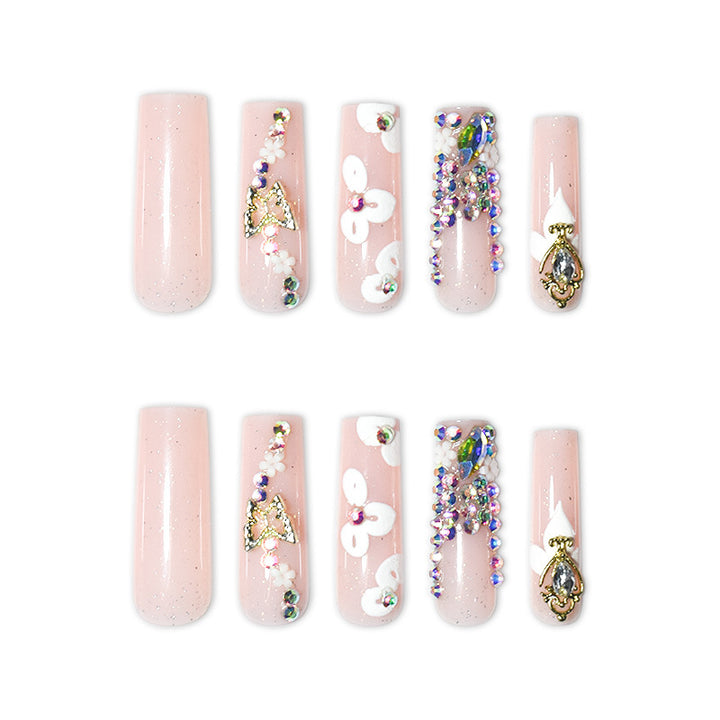 Floral Decorative Press-On Nail Extensions Stornfield