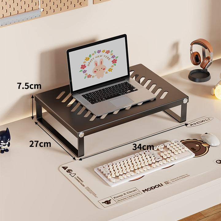 Ergonomic Ventilated Metal Laptop Riser with Under-Desk Storage