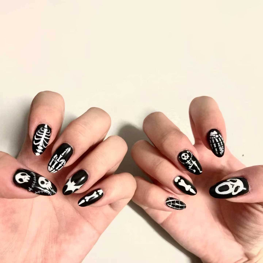 Gothic-Themed Press-On Nail Art Set Stornfield 1790727346