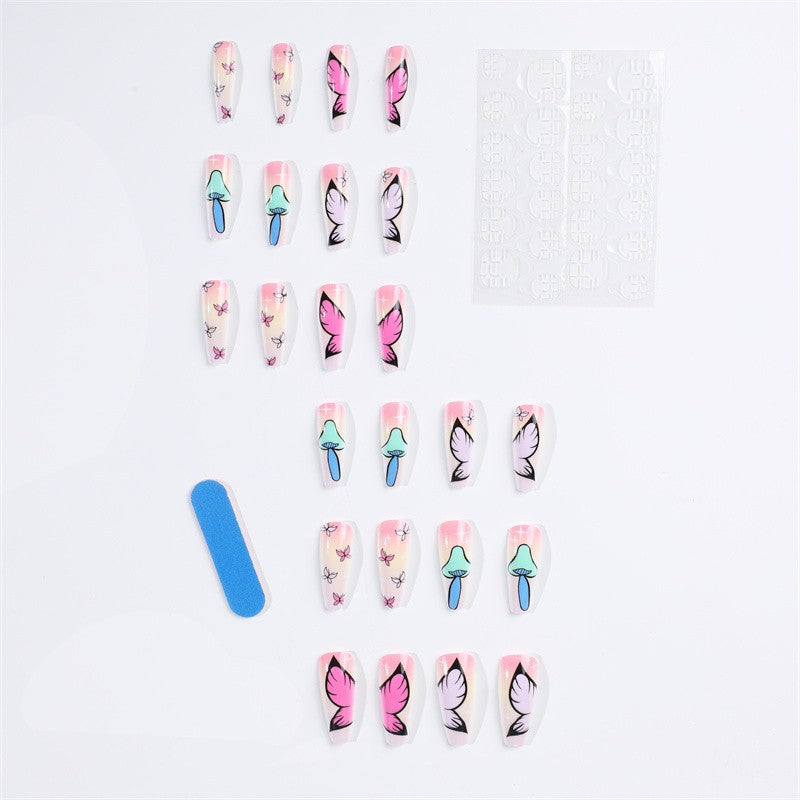 Artificial nails in elegant floral motif style Stornfield