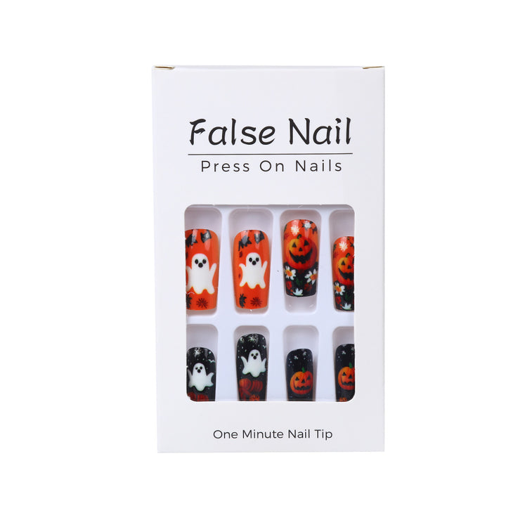 Creative Halloween Art Nails with Ghost and Pumpkin Design Stornfield