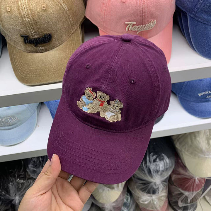 Women's Casual Embroidered Teddy Bear Baseball Cap Stornfield