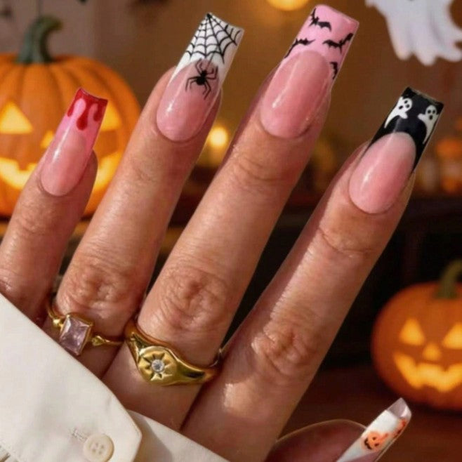 Halloween-Themed Press-On Nail Art Set Stornfield