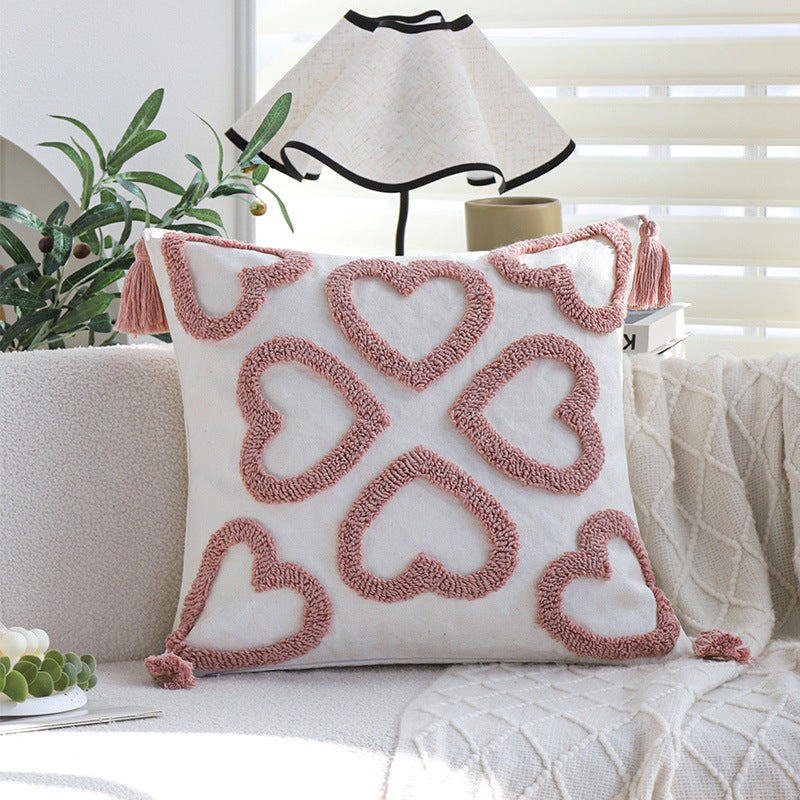 Decorative cushion with heart design