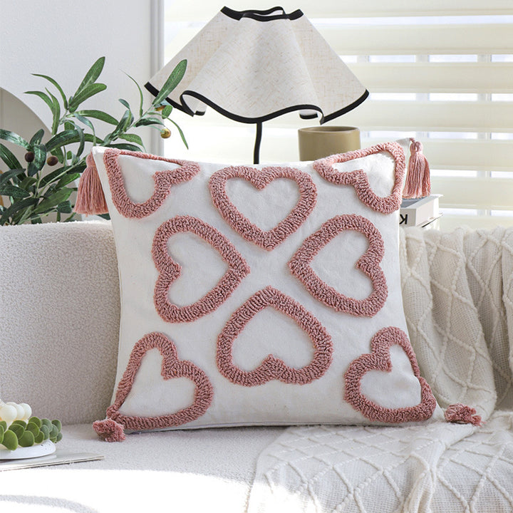 Decorative cushion with heart design