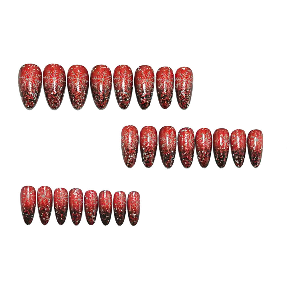 Glittering artificial nails with winter design Stornfield