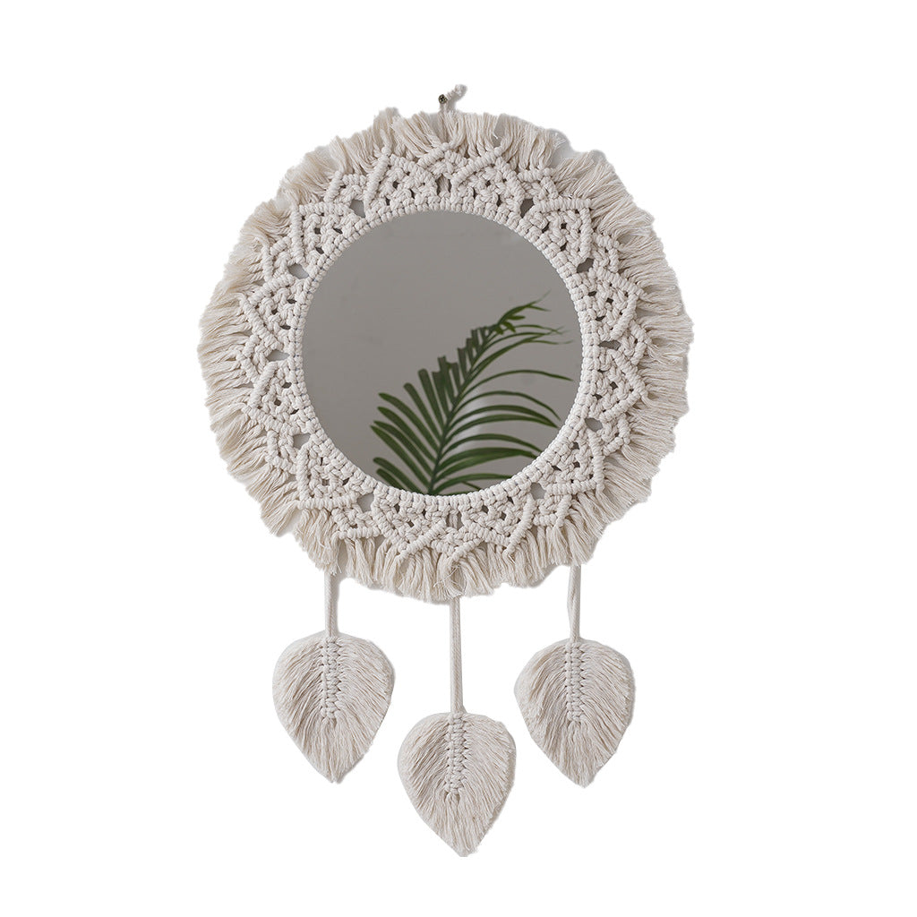 Decorative Macramé Round Wall Mirror Stornfield