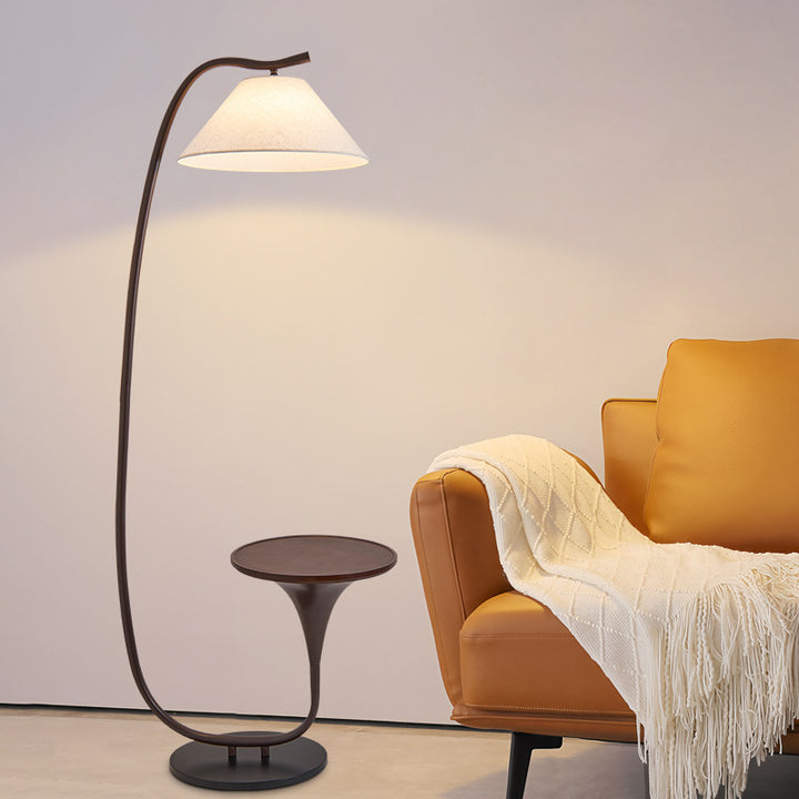 Modern Floor Lamp with Integrated Side Table