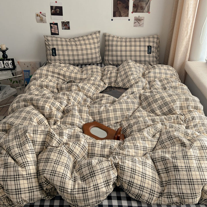 Premium Plaid Cotton Comforter Set